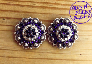 Silver & Purple Concho Pair