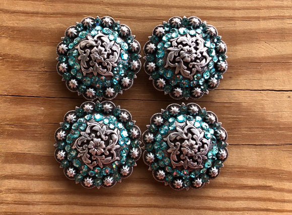 Turquoise Engraved Conchos