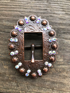 Copper buckle with AB crystals